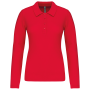 Piqué-damespolo lange mouwen Red XS Piqué-damespolo lange mouwen Red XS