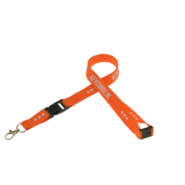 Keycord met buckle en safety clip - oranje