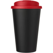 Americano® Eco 350 ml gerecyclede beker met spill-proof deksel - Rood/Zwart