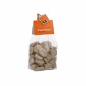 Blokzakje met kopkaartje in eigen vorm en 150 gram snoep