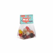 Blokzakje met kopkaartje en 50 gram snoep, Transparant/Wit, Tum Tum
