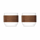 BOGOTA SET - Koffieglazen set walnoot greep - Hout