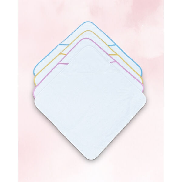 Olima Baby Hooded Towel White/Light Blue-ONE SIZE Olima Baby Hooded Towel White/Light Blue-ONE SIZE
