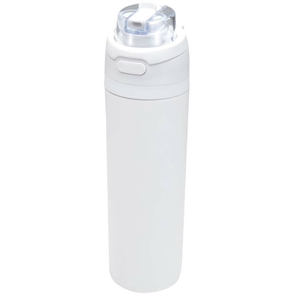 Theron 800 ml RCS enkelwandige gerecyclede roestvrijstalen waterfles, een deksel met dubbele functie en een uitklapbaar rietj Theron 800 ml RCS enkelwandige gerecyclede roestvrijstalen waterfles, een deksel met dubbele functie en een uitklapbaar rietj