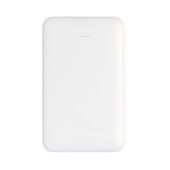 5.000 mAh zakformaat powerbank met geïntegreerde kabels, wit
