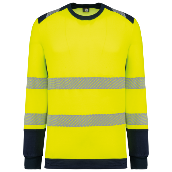 Gerecycled veiligheids-T-shirt lange mouwen Hi Viz Yellow / Navy S Gerecycled veiligheids-T-shirt lange mouwen Hi Viz Yellow / Navy S