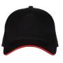 5 PANEL CAP, BLACK/RED, One size, BLACK&MATCH