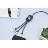 SCX.design C33 60 W Type-C oplaadkabel met dubbel verlicht logo - Gemêleerd zwart