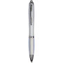 Curvy ballpoint pen with frosted barrel and grip - White