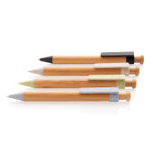 Bamboe pen met tarwestro clip, blauw