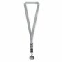 Geweven verstelbare crossbody telefoonhouder met gegraveerde metalen logoplaat
