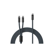 VINGA Baltimore siliconen multi-oplaadkabel (C+2C), donkerblauw