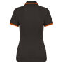 Damespolo met korte mouwen en contrasterende bies Dark Grey / Orange XS