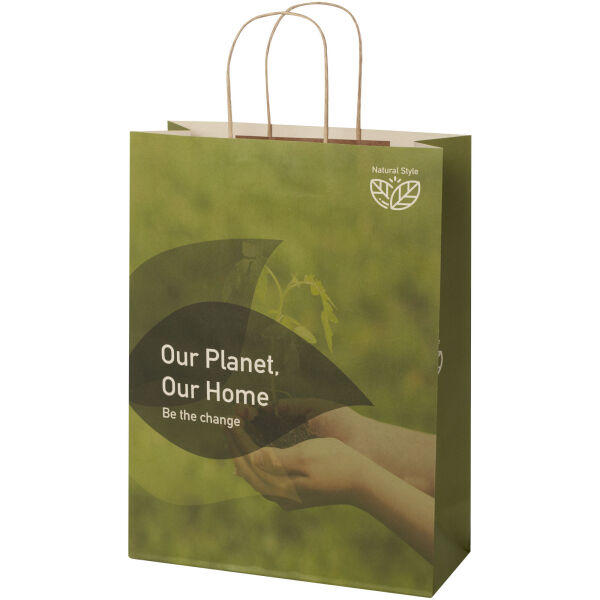 Papieren tas 150 g/m2 gemaakt van landbouwafval met gedraaide handgrepen - XXL