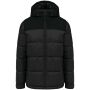 Uniseks tweekleurige gewatteerde donsjas met capuchon black XS