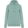 Ecologische damessweater met capuchon en raglanmouwen Jade Green S