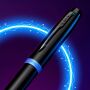 Parker IM Vibrant Rings PVD rollerbal blauw/zwart