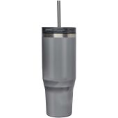 Melbourne 1200 ml RCS-gecertificeerde geïsoleerde beker met rietje - Grijs