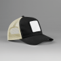 5-panel trucker pet met vierkante patch Black/Stone One Size