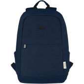 Joey 15,6 inch GRS gerecyclede canvas antidiefstal laptoprugzak 18 l - Marineblauw