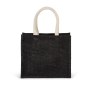 Shopper van jutecanvas - middelgroot model Black One Size