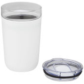 Bello 420 ml glazen beker met buitenwand van gerecycled plastic - Wit