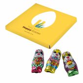 Plat doosje met chocolade, Wit, Haasjes mix