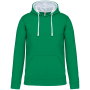 Sweater met contrasterende capuchon Light Kelly Green / White XXL