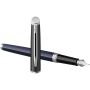 Waterman Hemisphere vulpen met kleurblokken en palladium afwerking (blauwe inkt) - Blauw/Zwart