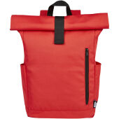 Byron 15,6" rugzak van GRS RPET met opgerolde bovenkant 18 L - Rood