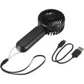 Aervia draagbare ventilator van gerecycled plastic - Zwart Aervia draagbare ventilator van gerecycled plastic - Zwart