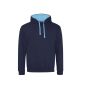VARSITY HOODIE, OXFORD NAVY/HAWAIIAN BLUE, XL, JUST HOODS