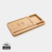 Bamboe bureau-organizer 10W draadloze oplader, bruin