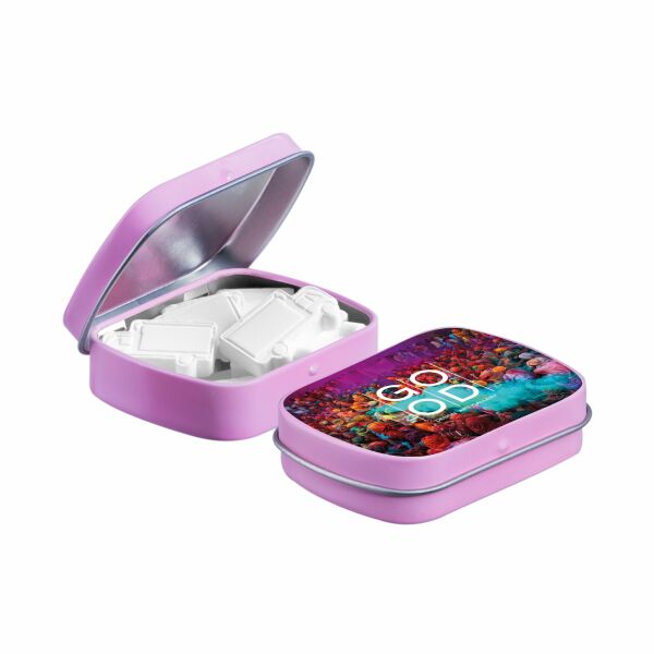 Mini scharnierblikje met vorm pepermunt Roze Vrachtwagen Mini scharnierblikje met vorm pepermunt Roze Vrachtwagen