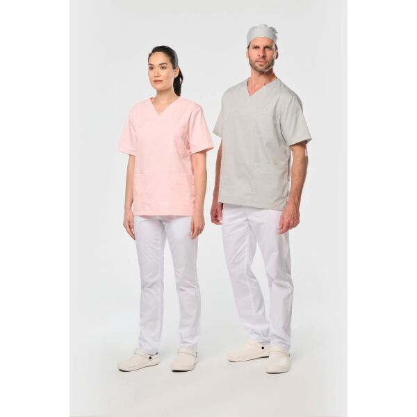 Unisex tuniek met korte mouwen van polykatoen White 3XL Unisex tuniek met korte mouwen van polykatoen White 3XL