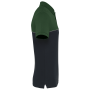 Ecologische uniseks polo met korte mouwen in twee kleuren Black / Forest Green XL