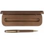 Notenhouten draai balpen Noa bruin