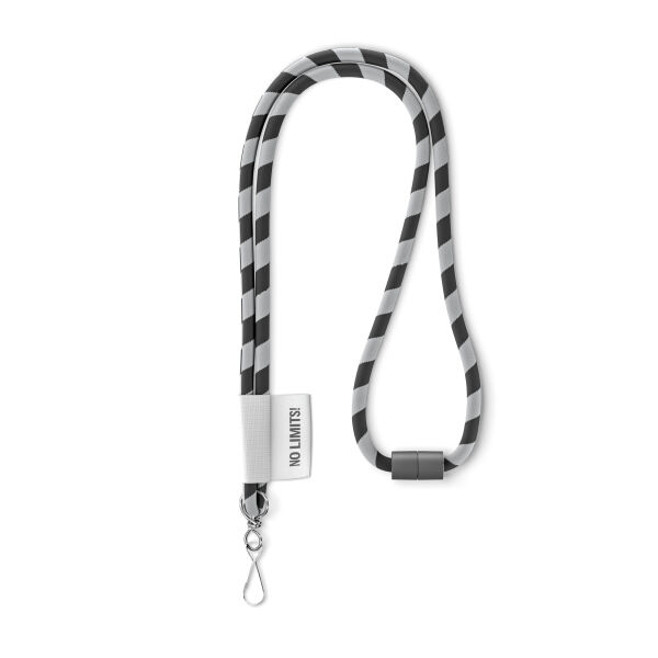 Polyester 2-kleurige koord-lanyard met full color label Polyester 2-kleurige koord-lanyard met full color label