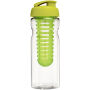 H2O Active® Base 650 ml sportfles en infuser met flipcapdeksel - Transparant/Lime