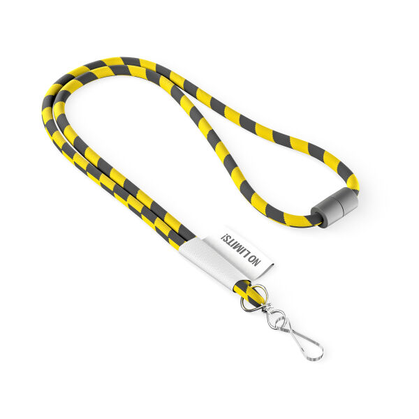 Polyester 2-kleurige koord-lanyard met full color label Polyester 2-kleurige koord-lanyard met full color label