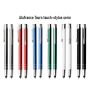 Aluminium touch-stylus balpen Tours Wit - Blauwe inkt