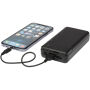 Loop powerbank van 20.000 mAh van gerecycled plastic - Zwart