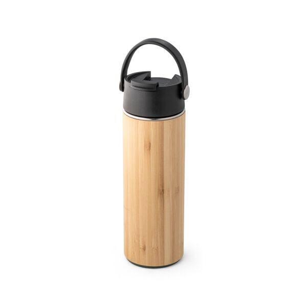 LAVER. Thermosfles in bamboe, roestvrij staal en PP 440 mL