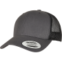 Tweekleurige Retro Truckerpet Charcoal / Black One Size