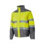 TWO-TONE HIGH VISIBILITY PADDED JACKET, FLUO YELLOW/GREY, 4XL, VELILLA