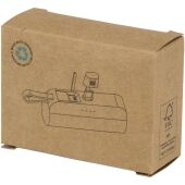 Alnair Type-C powerbank van 5000 mAh 10 W van gerecycled plastic met ingebouwde klapstandaard en 2 in 1 kabel - Zwart