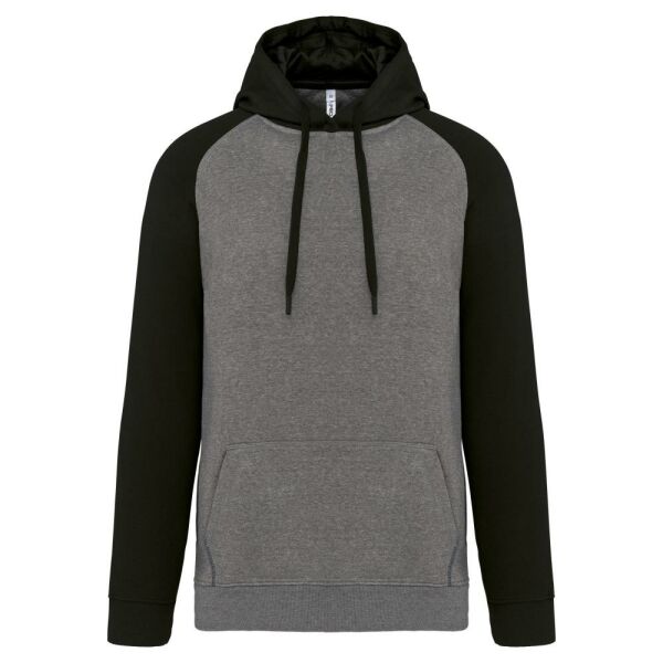Tweekleurige sweater met capuchon volwassene