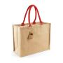 JUTE CLASSIC SHOPPER, NATURAL/BRIGHT RED, One size, WESTFORD MILL