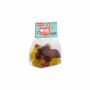 Blokzakje met kopkaartje en 100 gram snoep, Transparant/Wit, Winegums