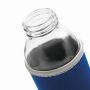 TAKE WELL - Glazen fles kobaltblauw, transparant